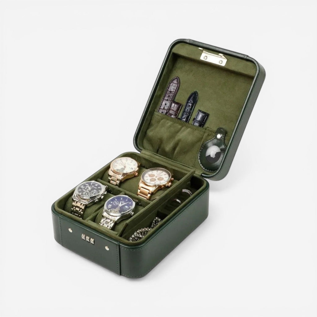 Boîte à bijoux en cuir pour montres
