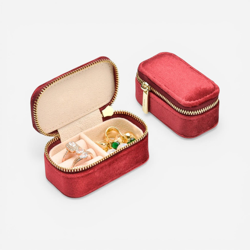 Mini boîte à bijoux en velours vintage