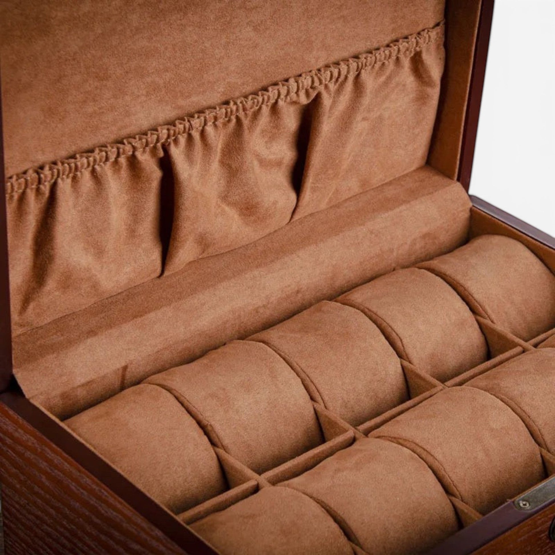 boîte à bijoux en bois avec anneau de verrouillage et intérieur compartimenté pour organiser les bijoux
