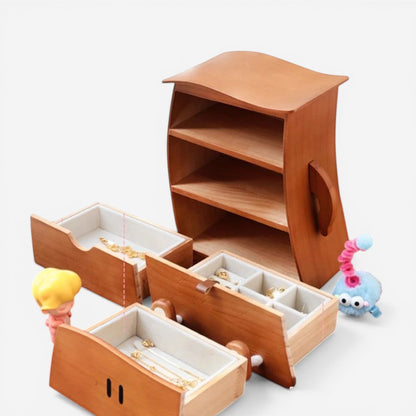 boîte à bijoux en bois avec compartiments et tiroirs pour organisation facile des bijoux