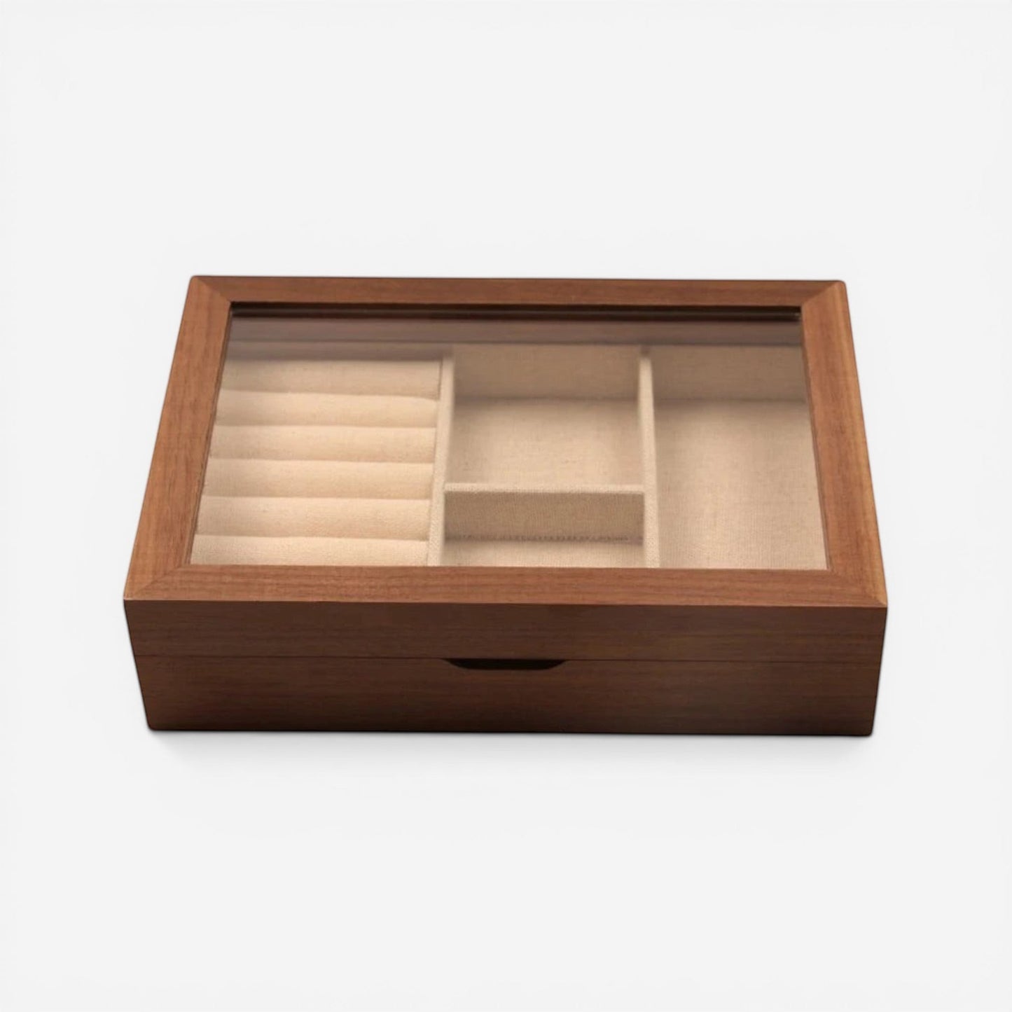 boîte à bijoux en bois avec fermeture magnétique fermée au design élégant