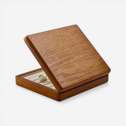 boîte à bijoux en bois massif pour boucles d’oreilles avec couvercle fermé