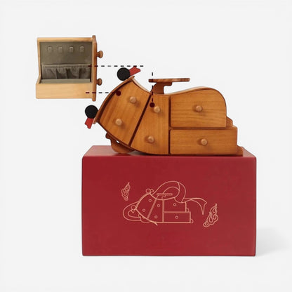 Boîte à bijoux en bois massif de style luxe avec finitions raffinées pour un rangement élégant de vos accessoires.