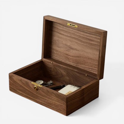 boîte à bijoux en bois massif avec serrure fermée au design élégant