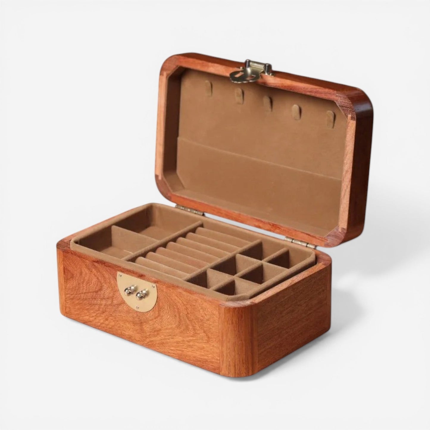 boite à bijoux en bois massif élégant avec compartiments pour organiser bagues colliers et accessoires
