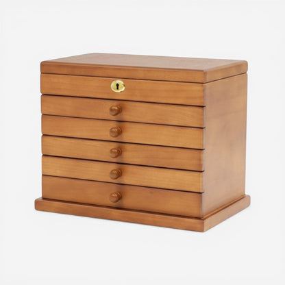 Boîte à bijoux en bois avec miroir et tiroirs pour un rangement pratique des accessoires