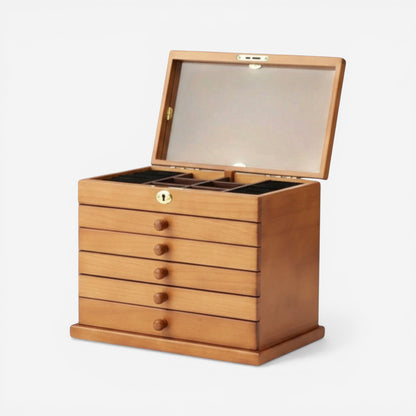 Boîte à bijoux en bois avec miroir et serrure pour ranger et protéger ses bijoux