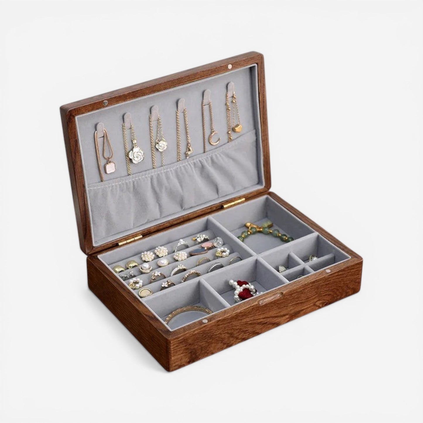 Coffret à bijoux en bois raffiné au style luxueux parfait pour une décoration élégante et un rangement optimal.
