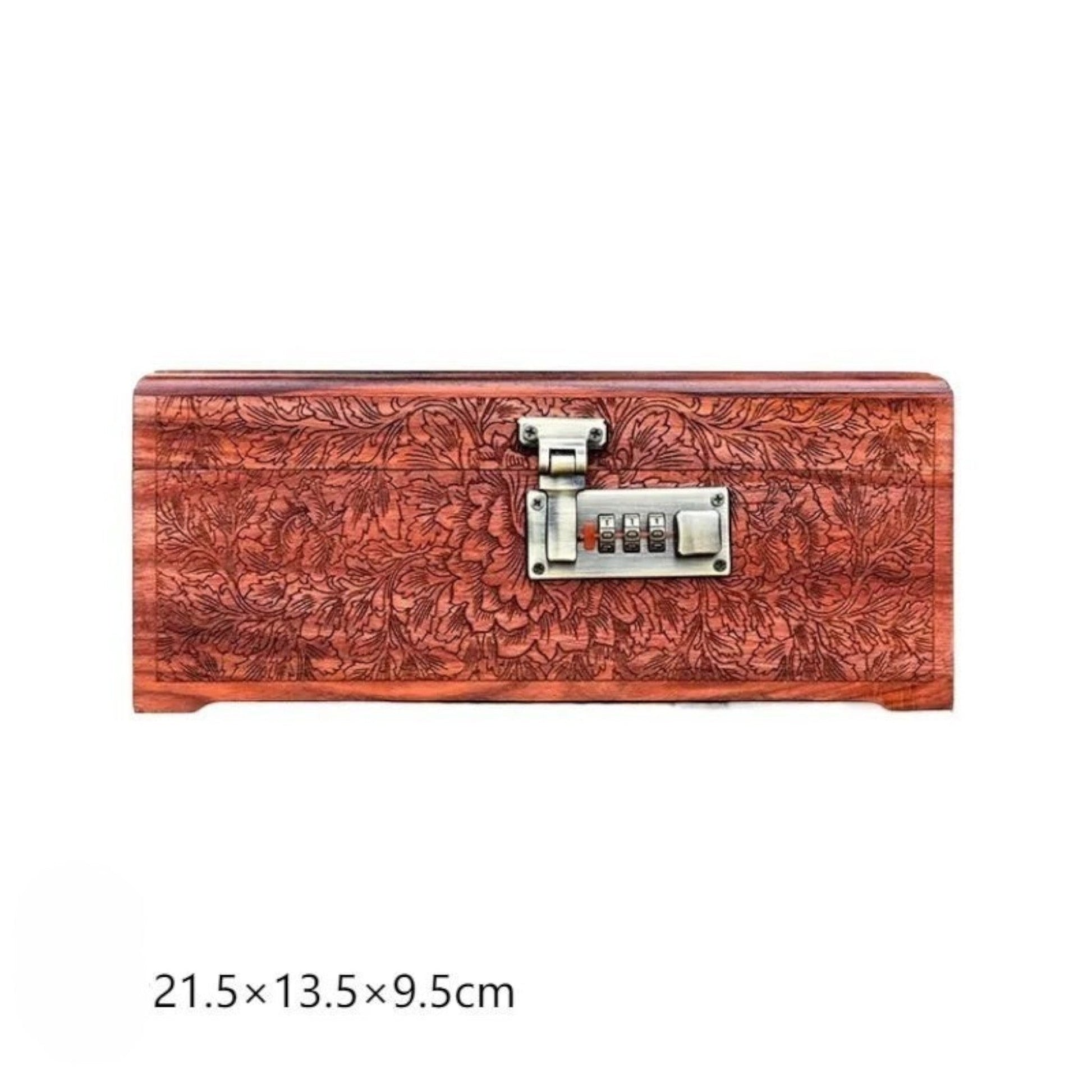 Boîte à bijoux artisanale en bois de santal, au design naturel, idéale pour conserver vos bijoux en toute sécurité.