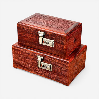Coffret à bijoux en bois de santal, solide et élégant, idéal pour protéger vos bijoux avec soin.