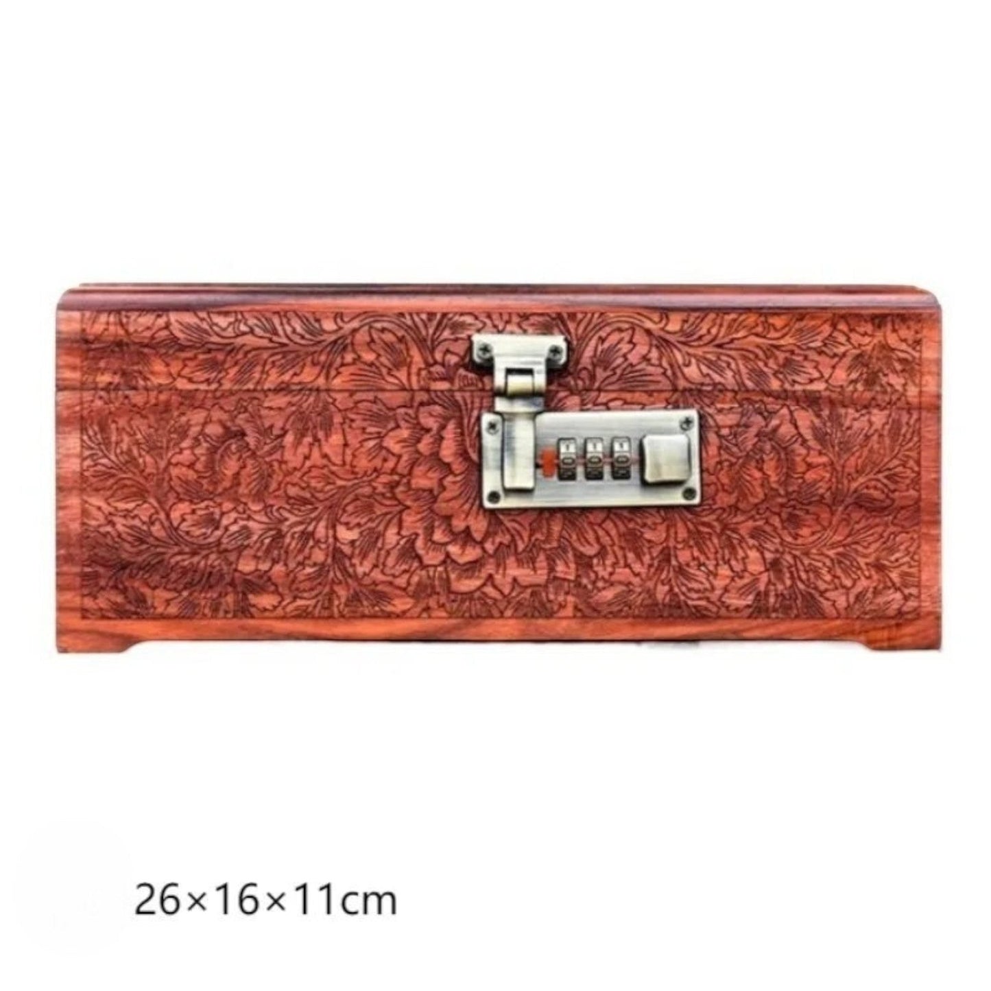 Boîte à bijoux fine en bois de santal, au style minimaliste, parfaite pour un rangement discret et élégant.