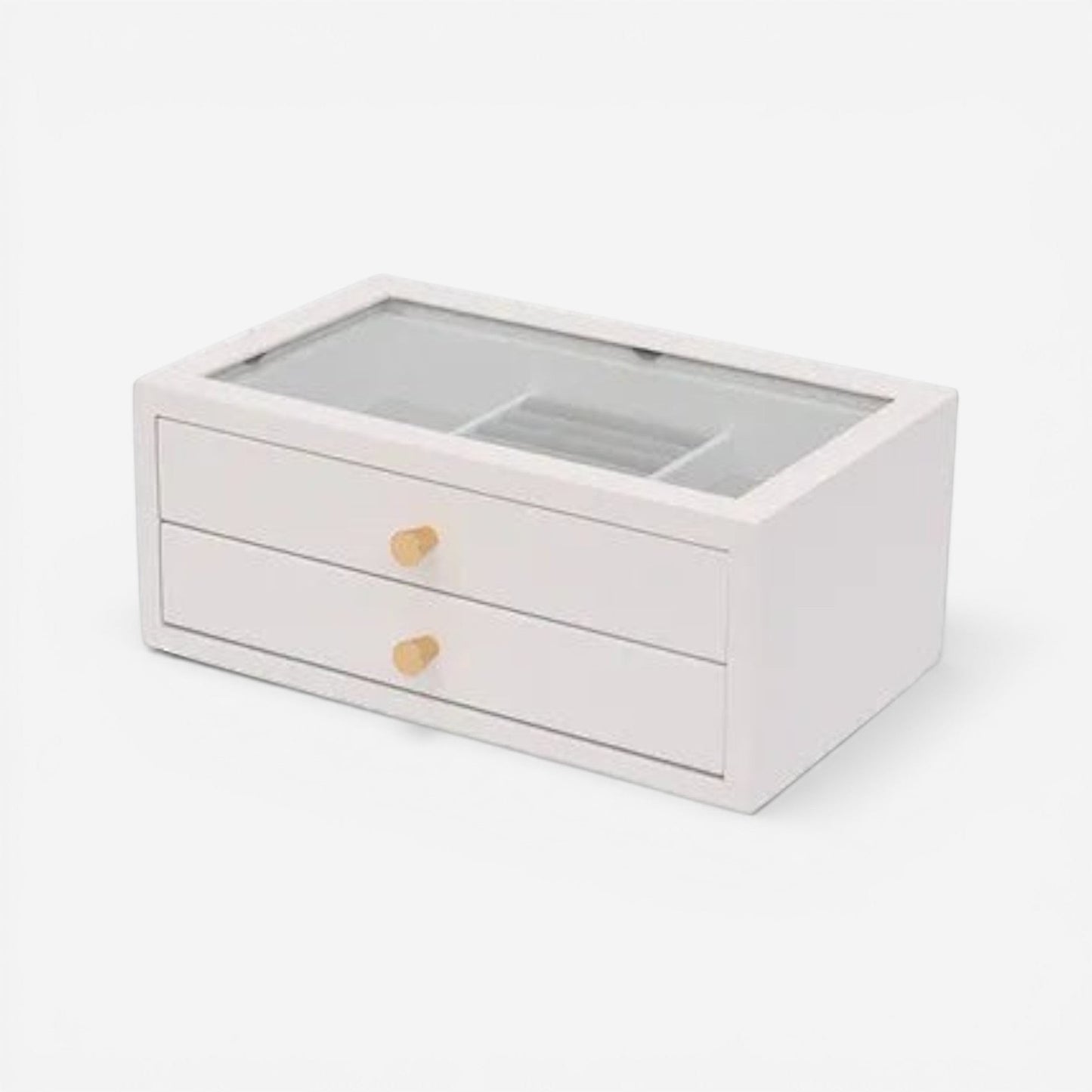 boîte à bijoux en bois compacte avec tiroirs et design élégant