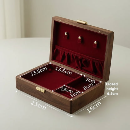 Boîte à bijoux en bois avec couvercle en verre décoratif, élégante et pratique, parfaite pour un rangement soigné au quotidien.