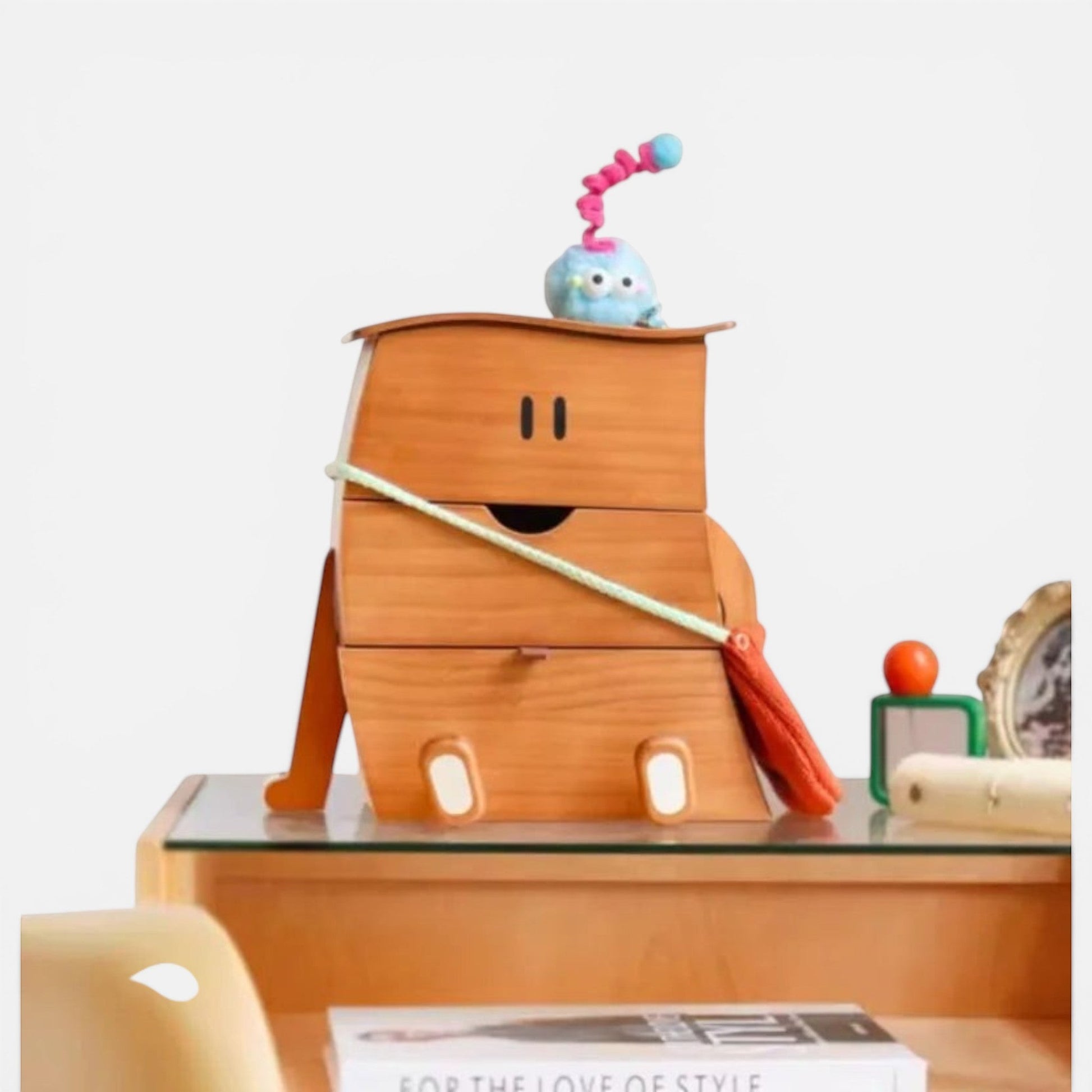 boîte à bijoux de bureau en bois avec tiroirs multiples pour organiser bagues, colliers et accessoires