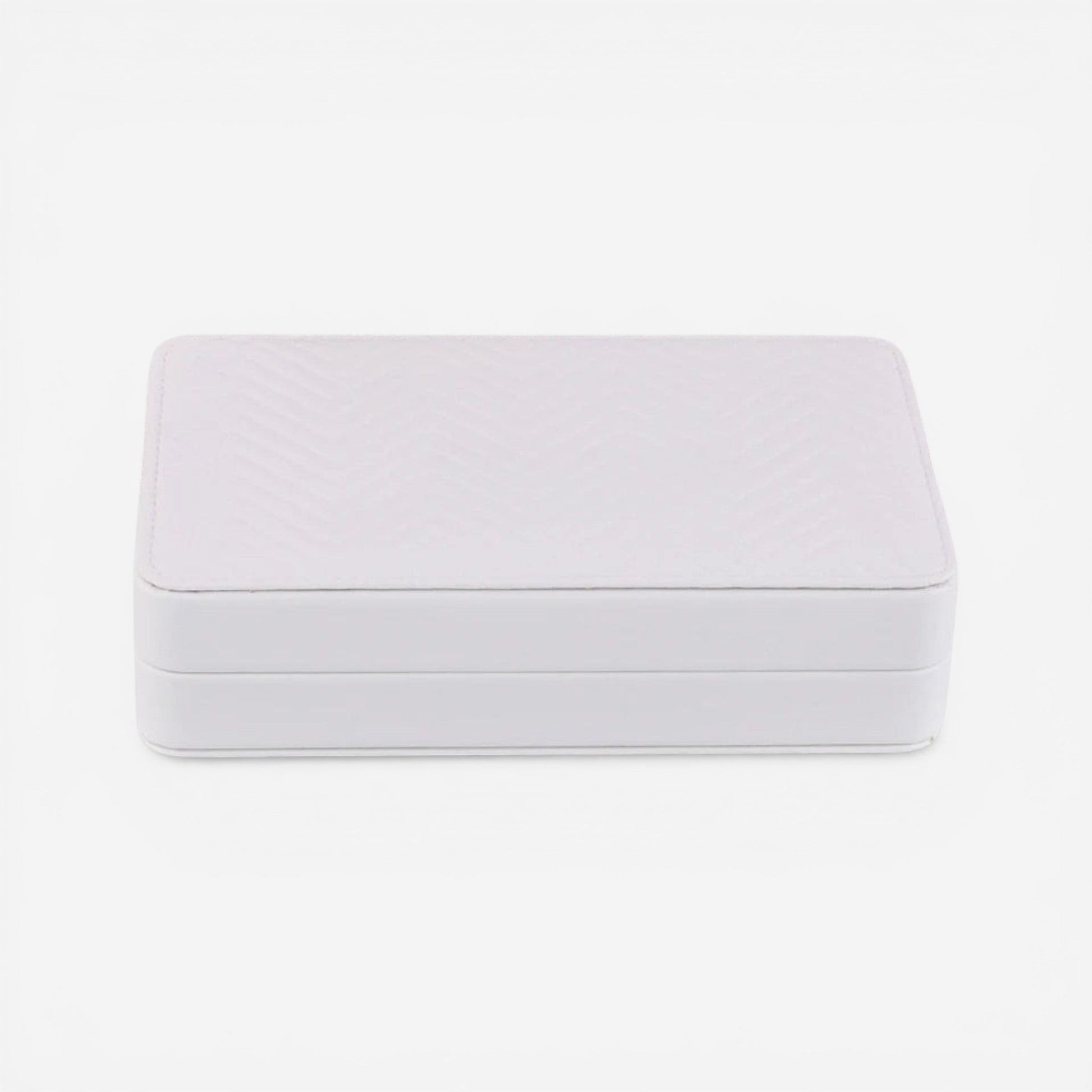 boite à bijoux compacte blanche en cuir pu avec design épuré et rangement pour bijoux