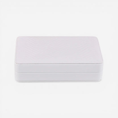 boite à bijoux compacte blanche en cuir pu avec design épuré et rangement pour bijoux
