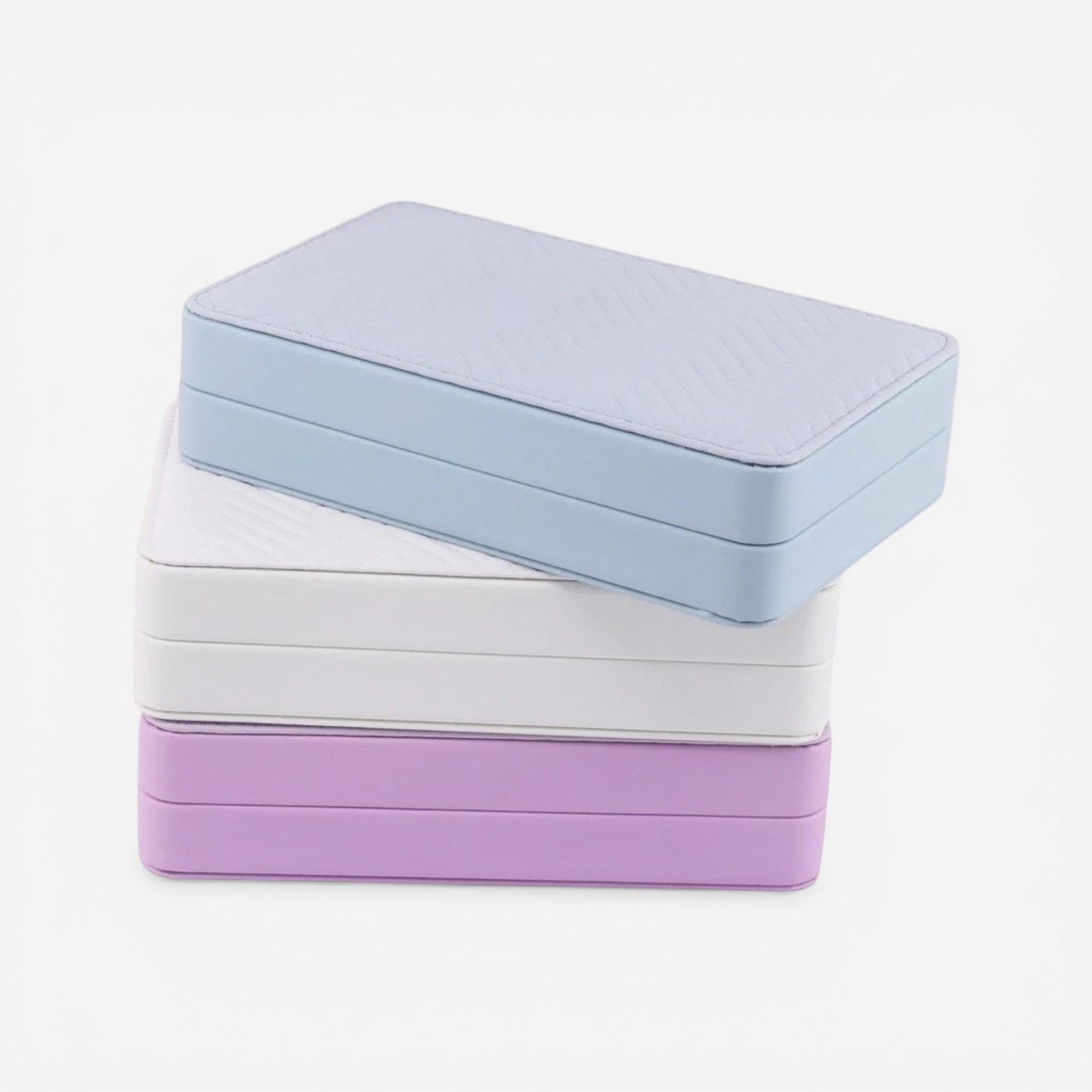boites à bijoux compactes empilées en cuir pu avec design élégant pour rangement pratique