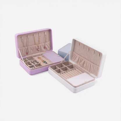 boites à bijoux compactes en cuir pu de différentes couleurs pour organiser bijoux et accessoires