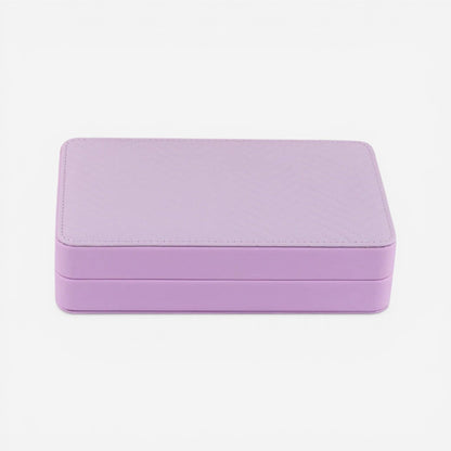 boite à bijoux compacte violette en cuir pu avec design minimaliste et fermeture sécurisée
