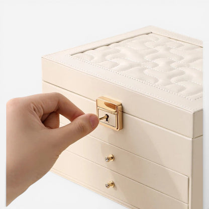 boite à bijoux en cuir compacte avec fermeture sécurisée pour ranger bijoux en toute sécurité