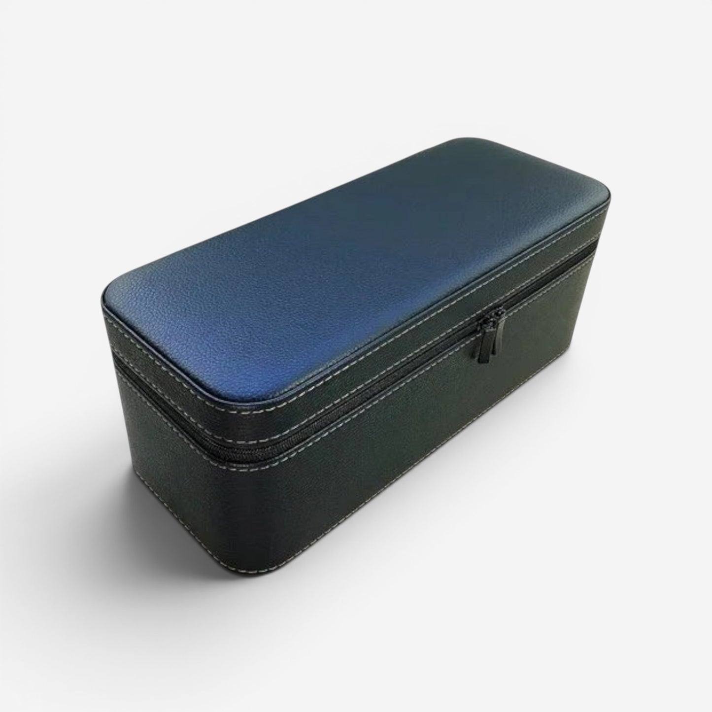boîte à bijoux en cuir grande taille format long avec rangement compact