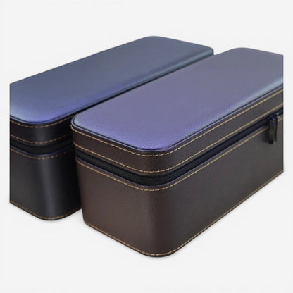 boîte à bijoux en cuir grande taille fermée coloris noir design élégant