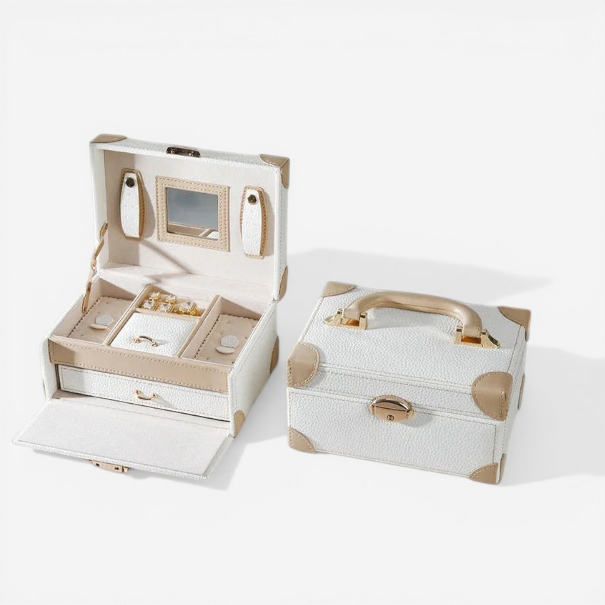 boite a bijoux en cuir portable pour voyage avec compartiments pour bagues colliers et boucles d oreilles