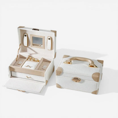 boite a bijoux en cuir portable pour voyage avec compartiments pour bagues colliers et boucles d oreilles