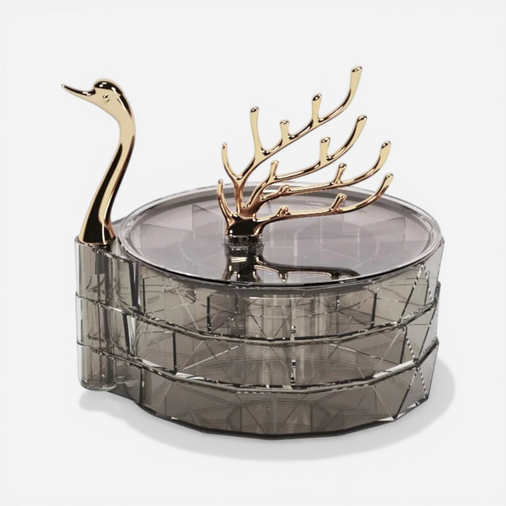 Boîte à bijoux cygne au design moderne et raffiné idéale pour une décoration chic et fonctionnelle.