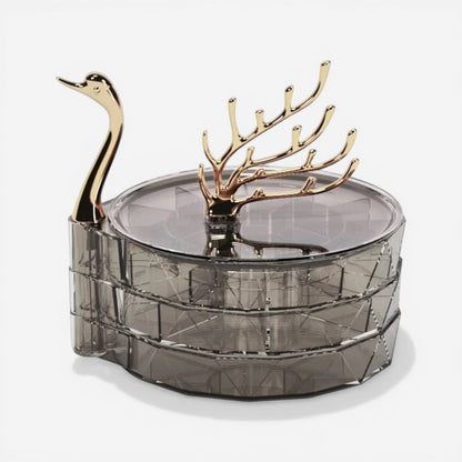 Boîte à bijoux cygne au design moderne et raffiné idéale pour une décoration chic et fonctionnelle.