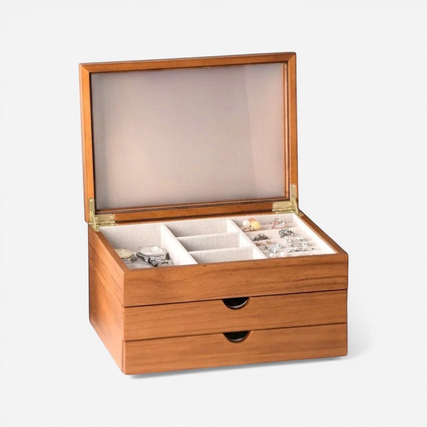 boîte à bijoux moderne à 3 niveaux avec compartiments de rangement pour organiser les bijoux