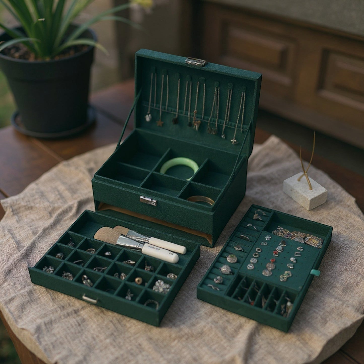 Boîte à bijoux Vintage en velours