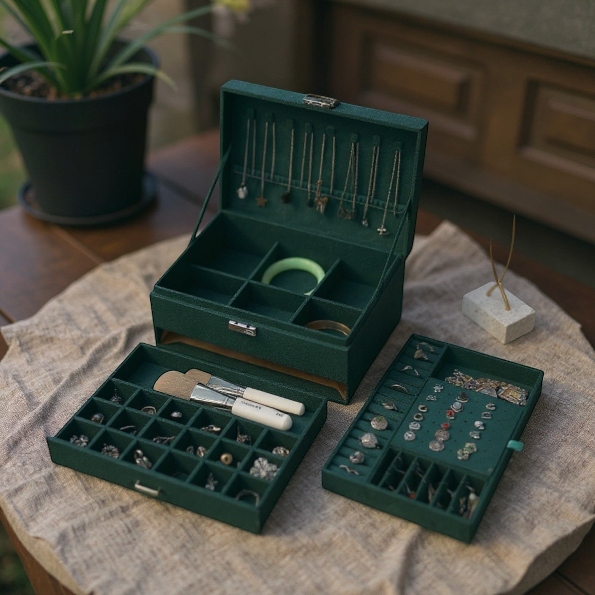 Boîte à bijoux Vintage en velours