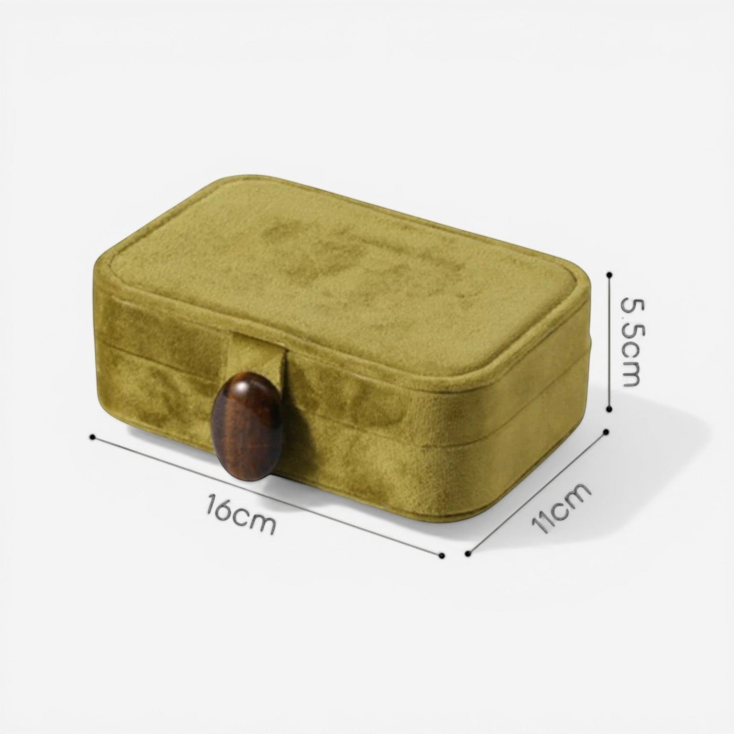 boîte à bijoux nomade jaune avec compartiments pour organiser bijoux en voyage