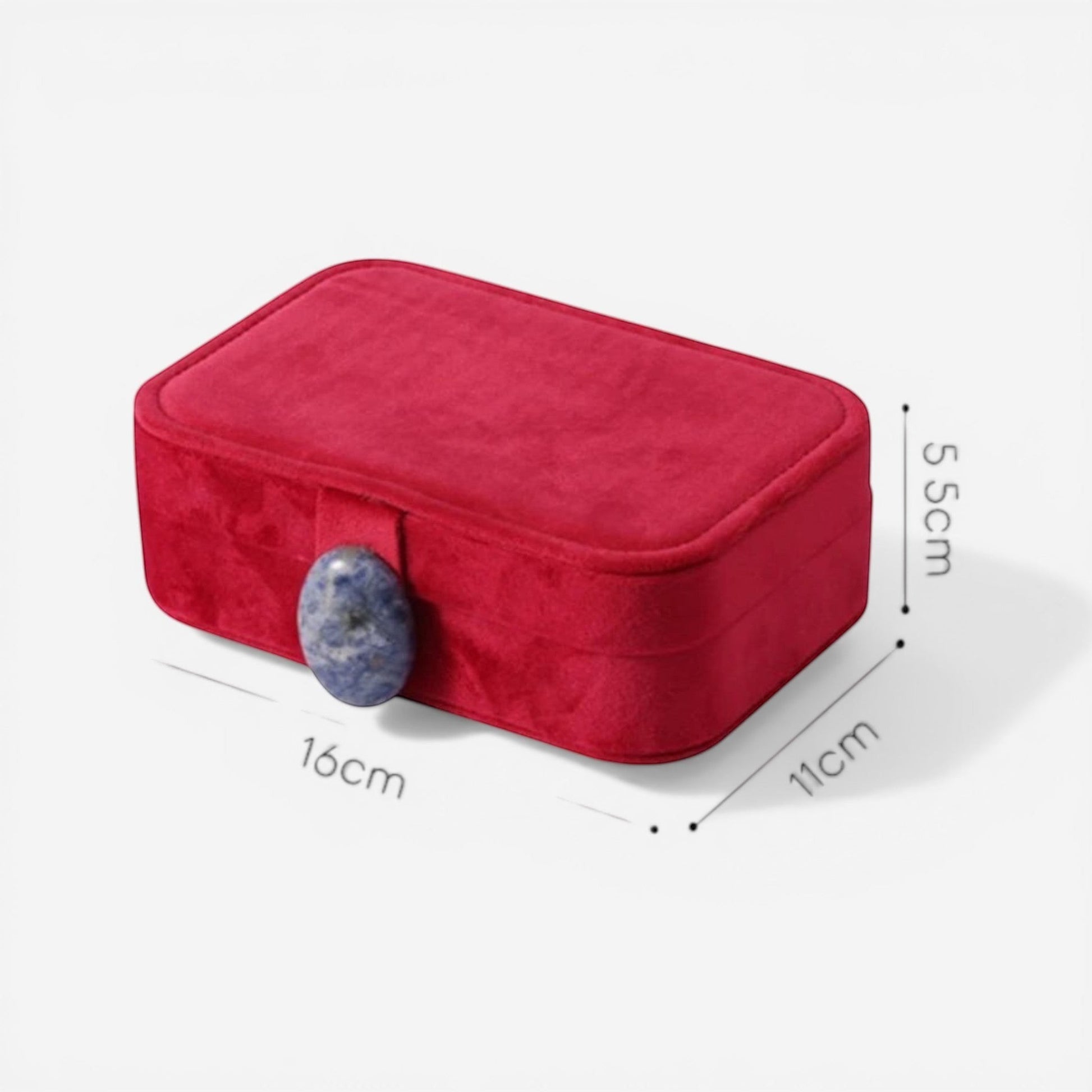boîte à bijoux nomade rouge compacte avec rangement pour bijoux de voyage