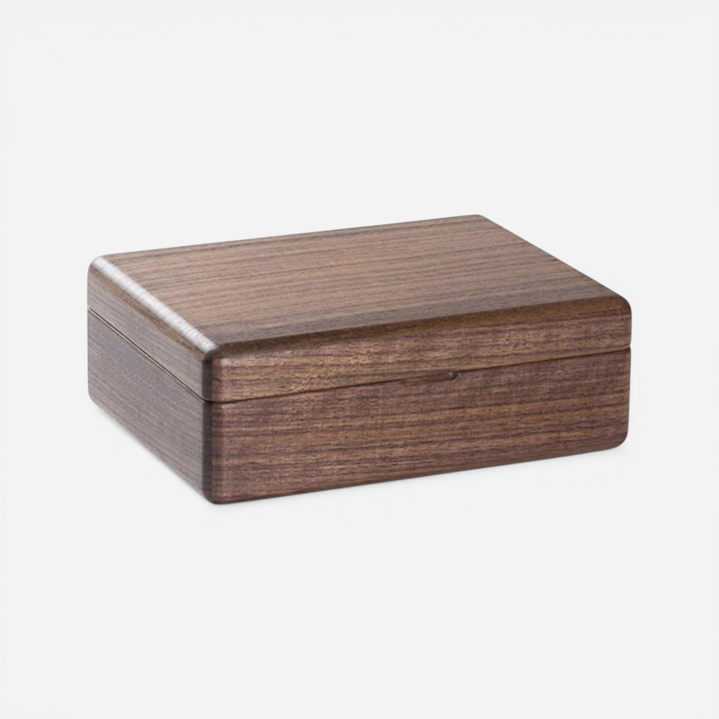 Boîte à bijoux en bois de noyer fermée avec design élégant pour ranger bijoux