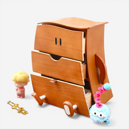boîte à bijoux originale compacte en bois pour rangement élégant sur bureau ou coiffeuse