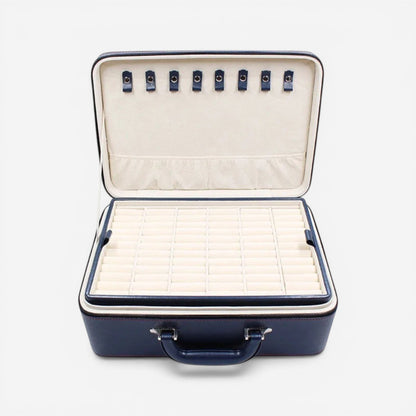 boîte à bijoux portable grande taille blanche avec intérieur compartimenté et rangement bijoux