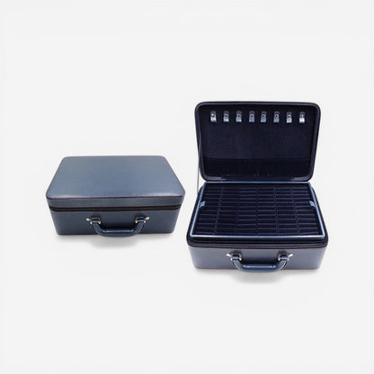 boîte à bijoux portable grande taille noire avec rangement pour bijoux et intérieur velours
