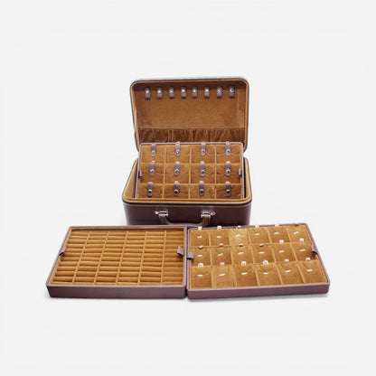 boîte à bijoux portable multiniveaux grande taille avec plusieurs compartiments pour organiser bijoux