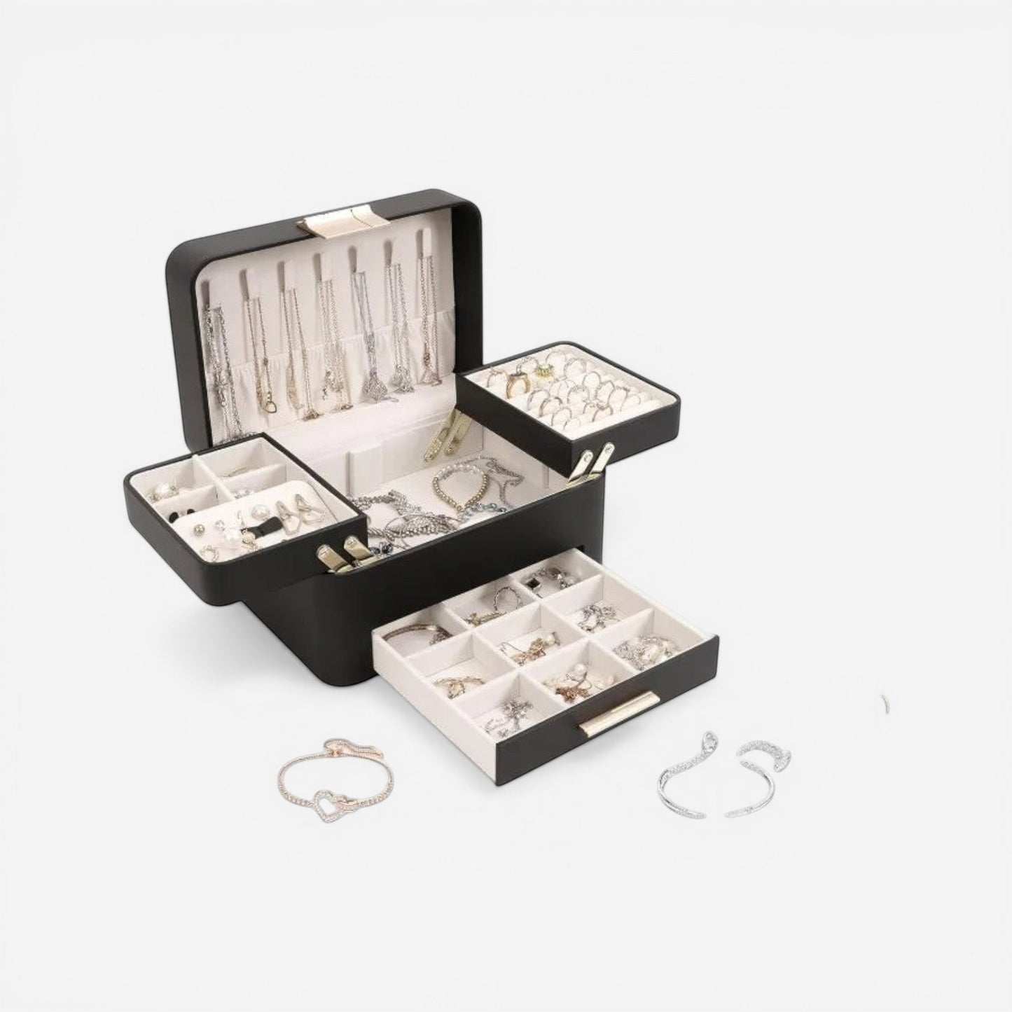 boite a bijoux luxe avec tiroirs et rangement pour organiser tous les bijoux facilement
