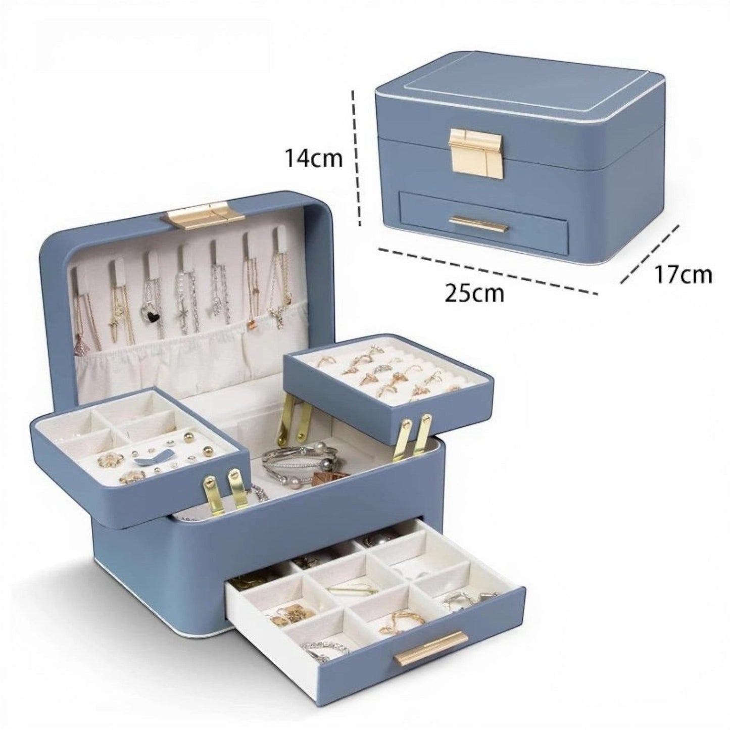 boite a bijoux design luxe avec compartiments multiples et organisation optimisée