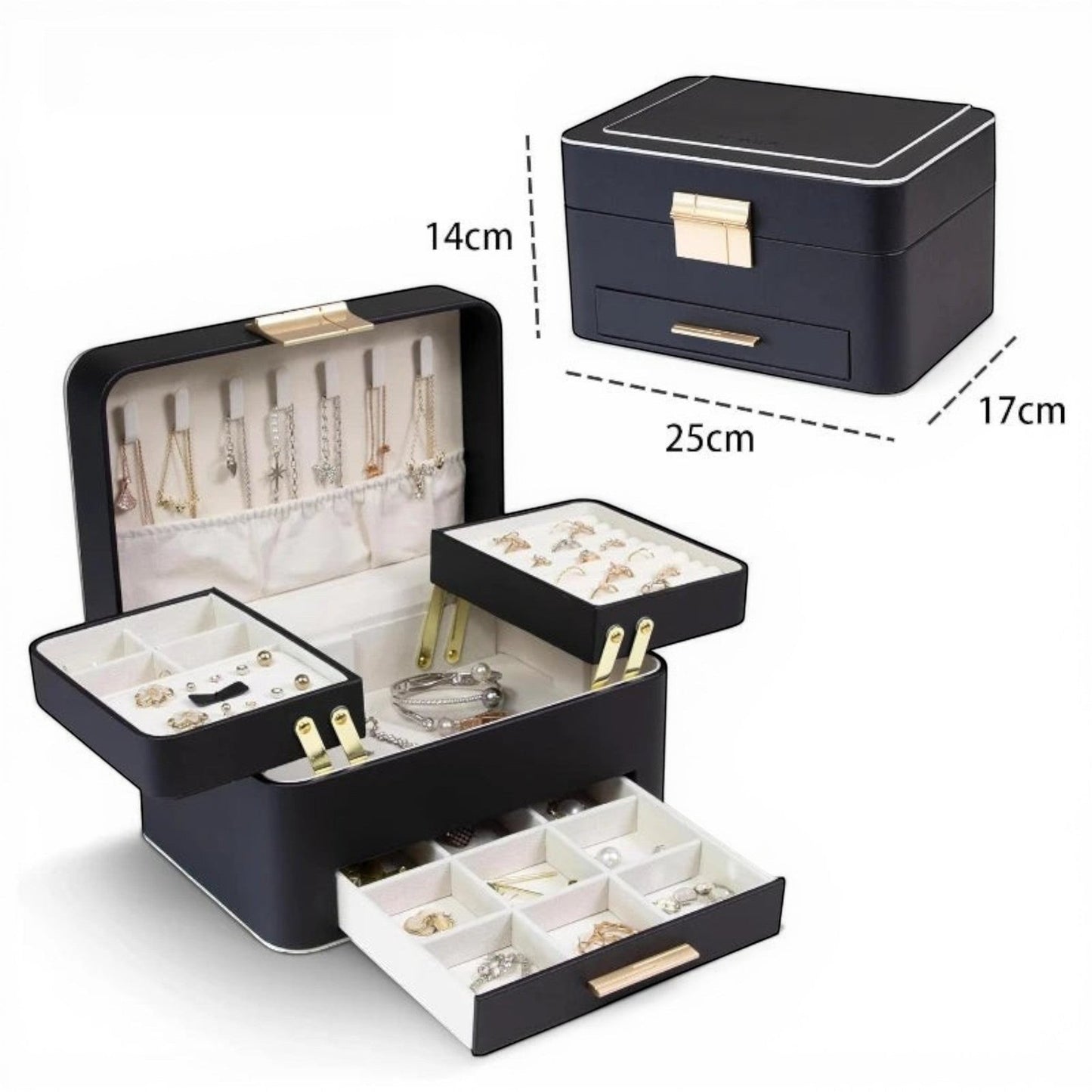 boite a bijoux moderne et elegante avec rangement pratique pour bijoux et accessoires