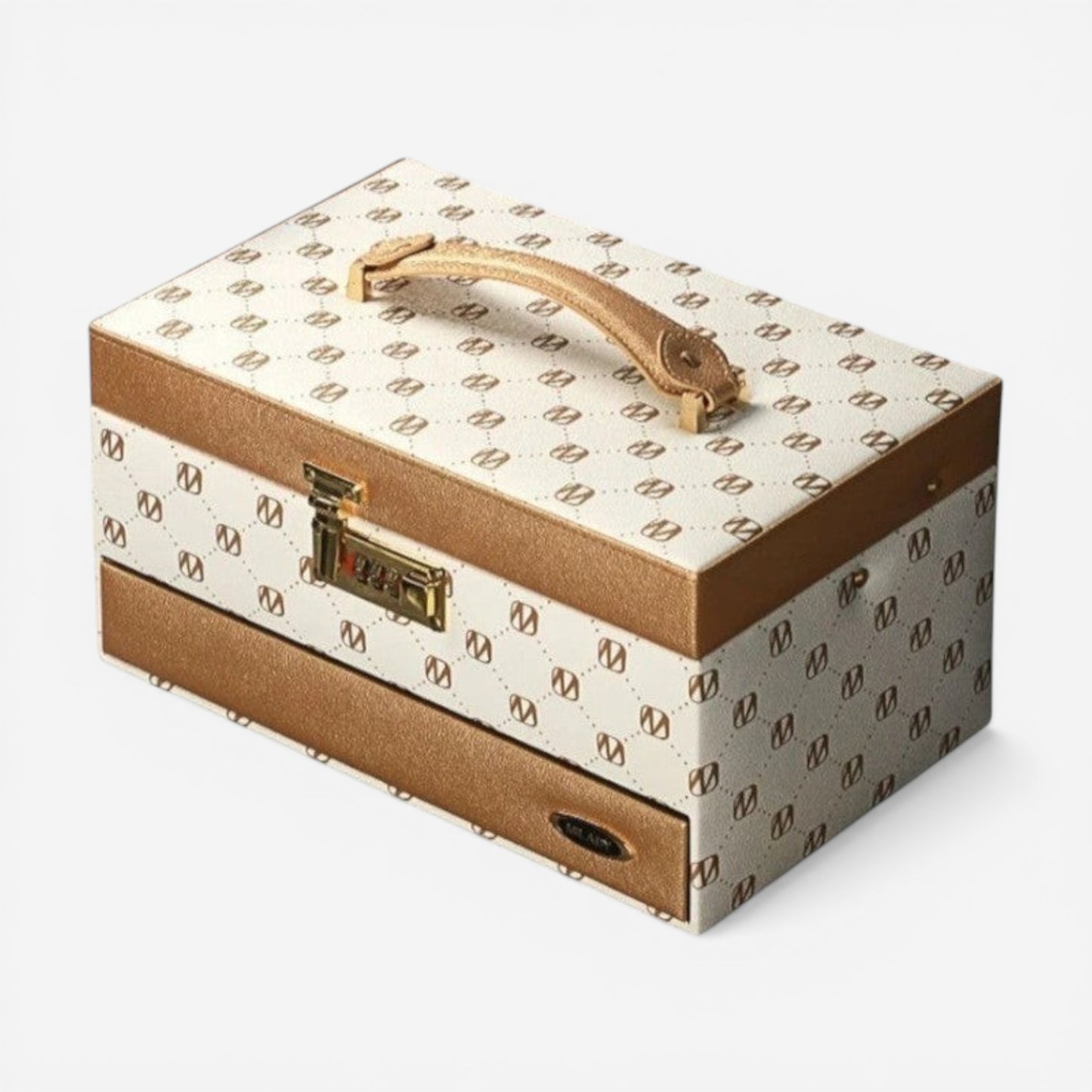Boîte à bijoux raffinée avec motif élégant, parfaite pour organiser et protéger vos bijoux au quotidien.