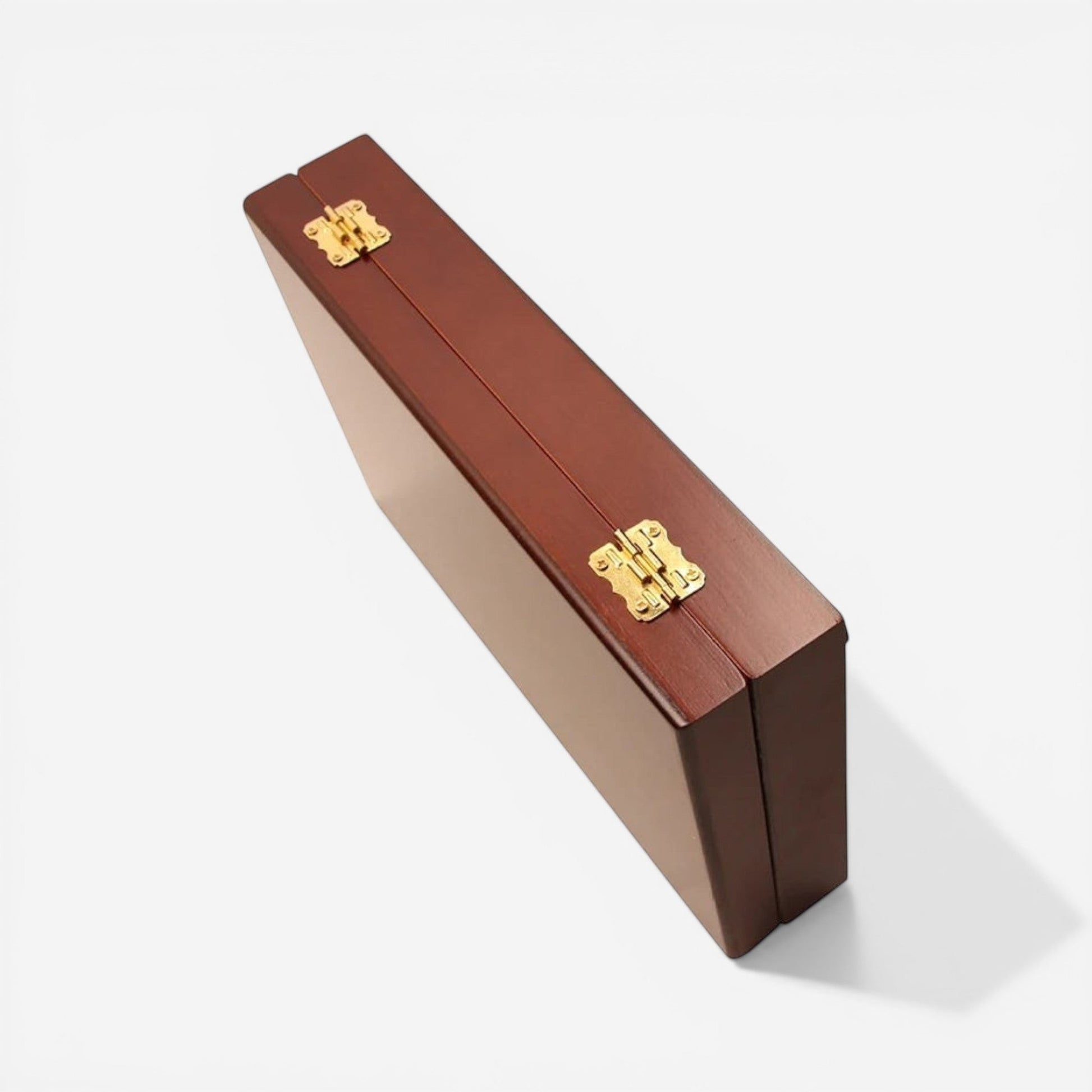 boîte à bijoux rétro en bois format long avec compartiments pour accessoires et bijoux