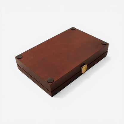 boîte à bijoux rétro en bois marron avec finition élégante et rangement bijoux