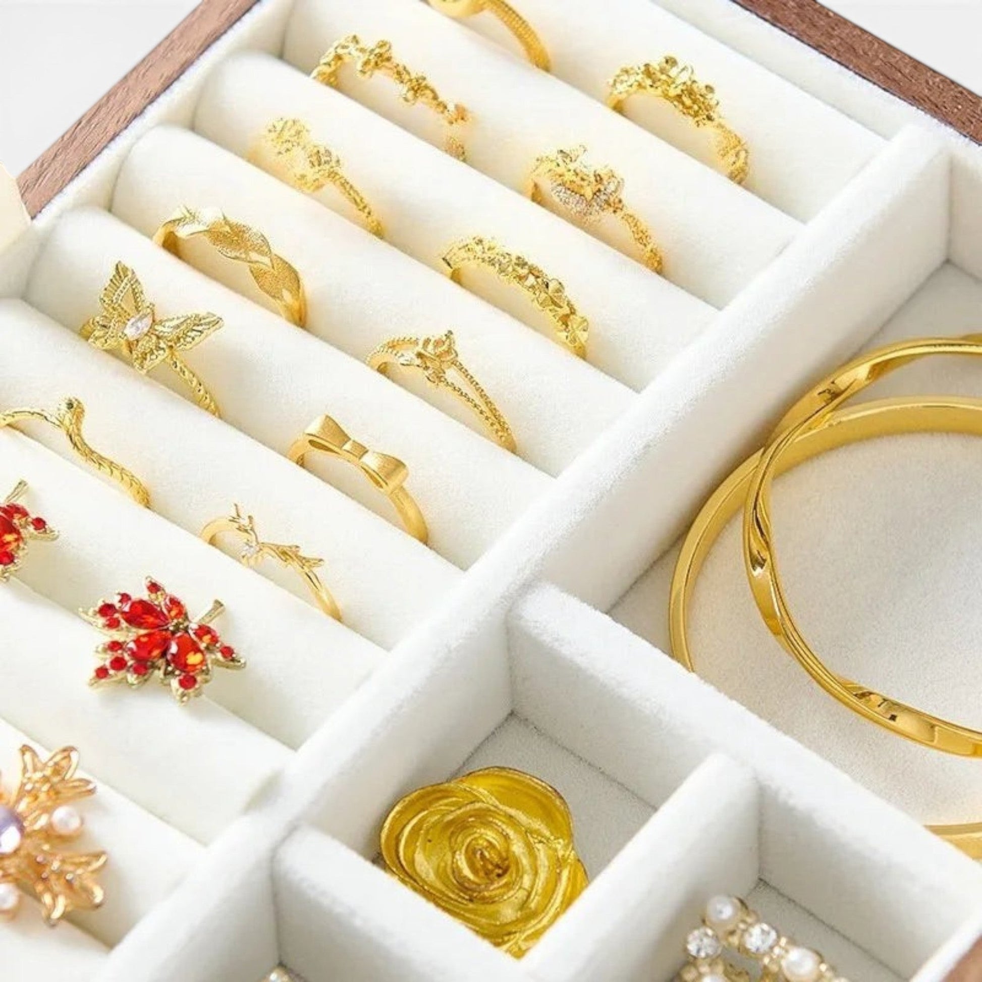 boite à bijoux rétro avec compartiments pour bagues boucles d oreilles et colliers