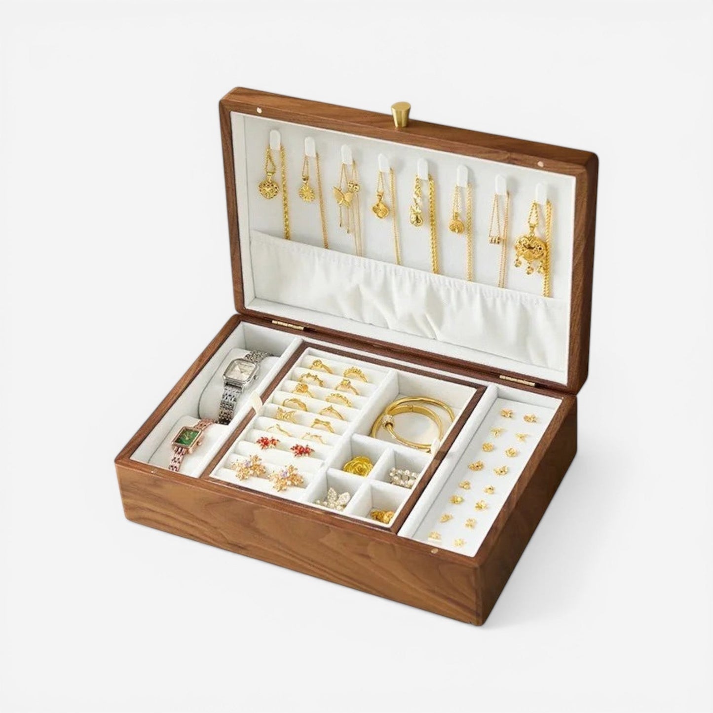 boite à bijoux rétro élégante avec finition soignée et rangement intérieur pour bijoux