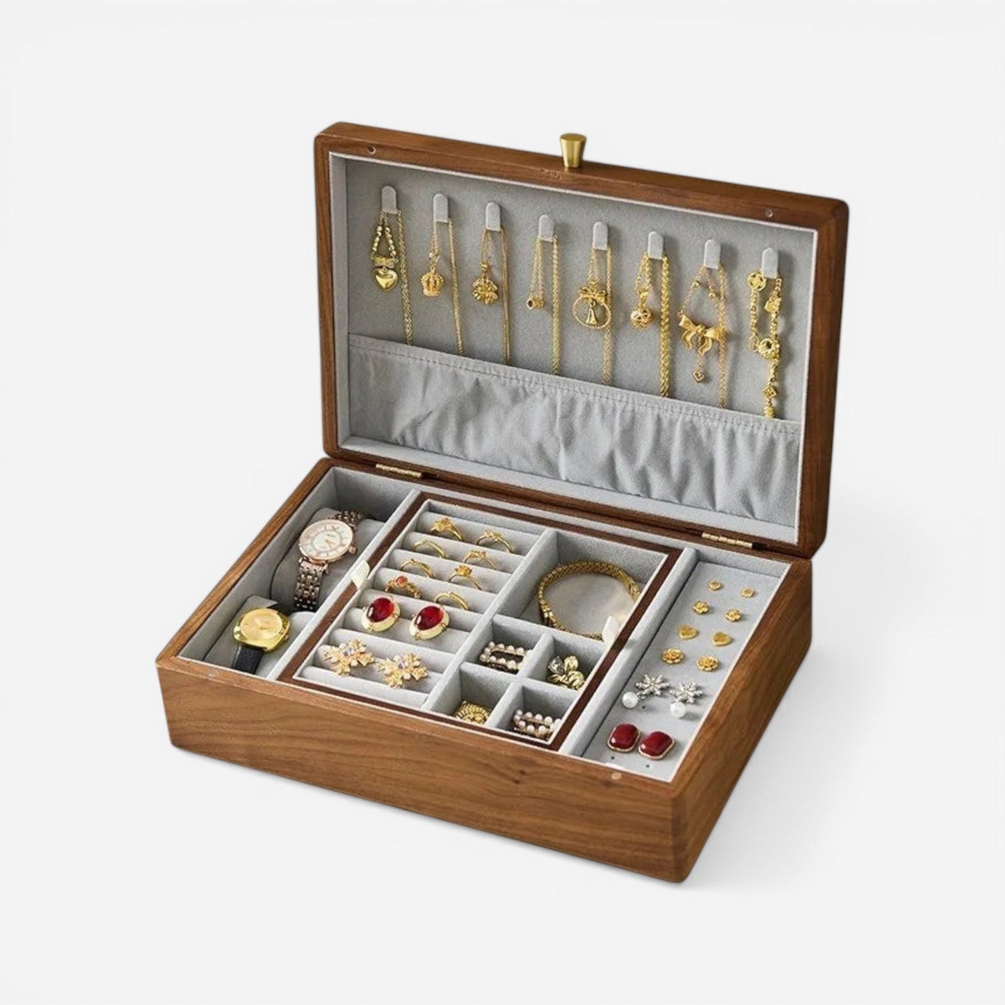 organisateur à bijoux rétro avec espaces de rangement pour colliers bagues et accessoires