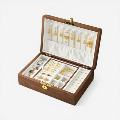 boite à bijoux rétro élégante avec compartiments pratiques pour ranger bijoux et accessoires